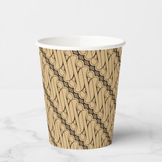 Batik Parang, indonesisches Muster, Javanisch, eth Pappbecher (Links)