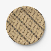 Batik Parang, indonesisches Muster, Javanisch, eth Pappteller (Vorderseite)