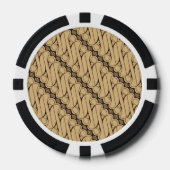 Batik Parang, indonesisches Muster, Javanisch, eth Pokerchips (Vorderseite)