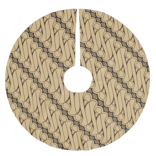 Batik Parang, indonesisches Muster, Javanisch, eth Polyester Weihnachtsbaumdecke (Vorderseite)