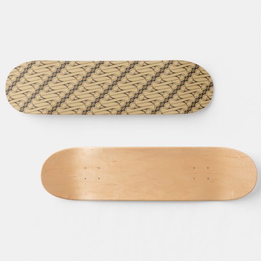 Batik Parang, indonesisches Muster, Javanisch, eth Skateboard (Horizontal)