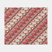 Batik Parang nahtloses Muster Rot Fleecedecke (Vorderseite (Horizontal))
