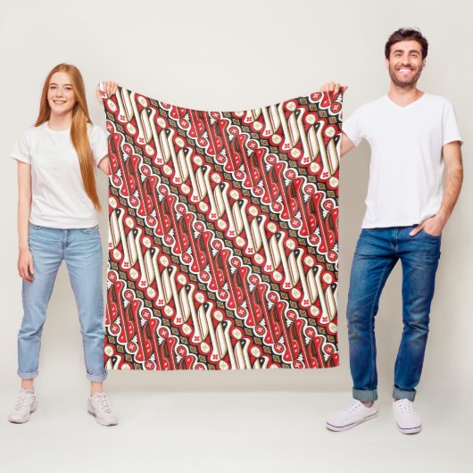 Batik Parang Seamless Muster Red Fleecedecke (Beispiel)
