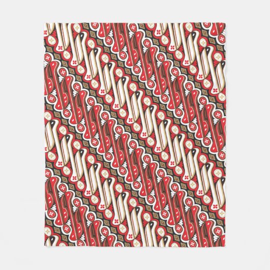 Batik Parang Seamless Muster Red Fleecedecke (Vorderseite)