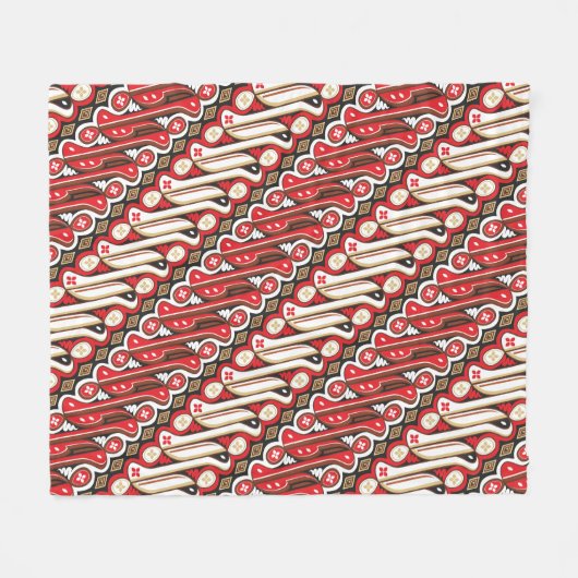 Batik Parang Seamless Muster Red Fleecedecke (Vorderseite (Horizontal))