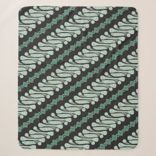 Batik Parang Yogyakarta: modernes Floralmuster Sherpadecke