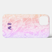 Batik | Pastellrosa Lila Monogramm Case-Mate iPhone Hülle (Rückseite (Horizontal))