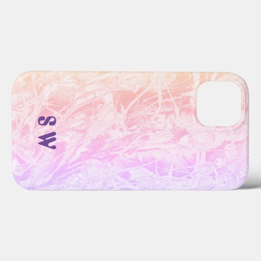 Batik | Pastellrosa Lila Monogramm Case-Mate iPhone Hülle (Rückseite (Horizontal))