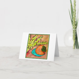 Batik Persimmon - Urlaubskarte oder Tageskarte Feiertagskarte
