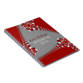 Batik Red Silver Abstrakt Lace Notebook Notizblock (Rechte Seite)