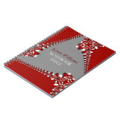 Batik Red Silver Abstrakt Lace Notebook Notizblock (Linke Seite)