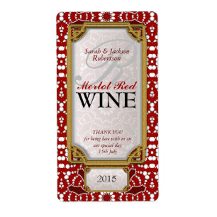 Batik Rot Design Custom Wine Bottle Labels