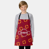 Batik Schokoladencreme Minimal Muster Schürze (Getragen)
