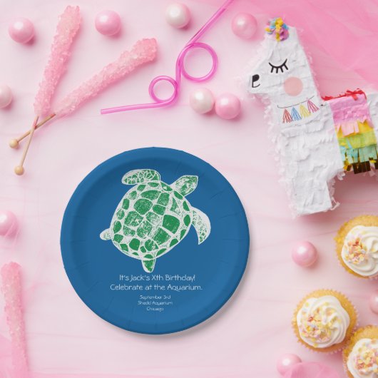 Batik Sea Turtle Kids Birthday Party Paper Plates. Pappteller (Party)