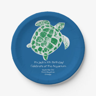 Batik Sea Turtle Kids Birthday Party Paper Plates. Pappteller