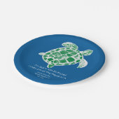 Batik Sea Turtle Kids Birthday Party Paper Plates. Pappteller (Schrägansicht)