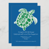 Batik-Seeschildkröte-Kindergeburtstag-Party Einladung (Vorne/Hinten)