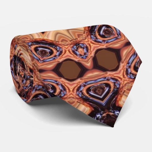 Batik Star Choc Earth Pattern Krawatte (Gerollt)