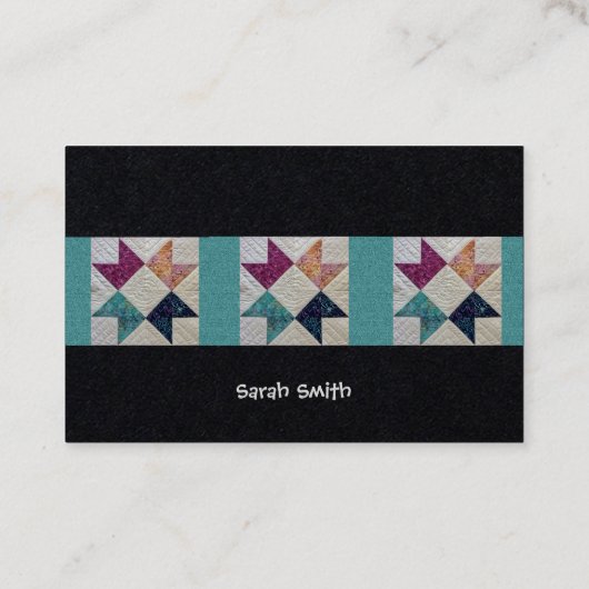 Batik-Steppdecken-Visitenkarten Visitenkarte (Rückseite)