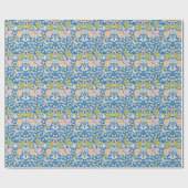 Batik Stil Muster Punkte Blume Blau Hintergrund Geschenkpapier (Flach)