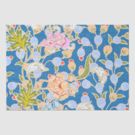  Batik Stil Muster Punkte Blume Blau Hintergrund  Seidenpapier