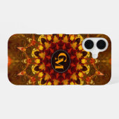 Batik Sunflower Monogram iPhone 16 Hülle (Rückseite (Horizontal))