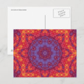 Batik Sunset Watercolor Mandala Postkarte (Vorne/Hinten)