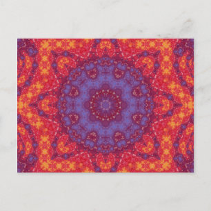 Batik Sunset Watercolor Mandala Postkarte