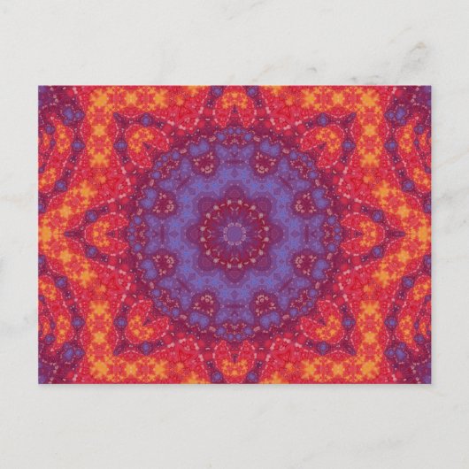 Batik Sunset Watercolor Mandala Postkarte (Vorderseite)