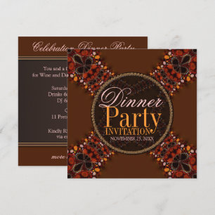 Batik Tribal Kross Dinner Party Einladungen