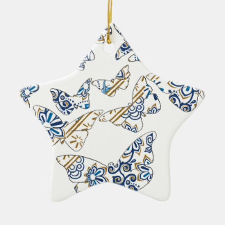 Batik und Schmetterling no.4 Keramik Ornament