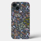 Batik Verlasse Blume schwarz Case-Mate iPhone Hülle (Rückseite)