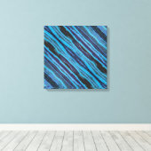 Batik Wavy Stripes Stretched Canvas Print Leinwanddruck (Insitu (Holzboden))