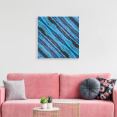 Batik Wavy Stripes Stretched Canvas Print Leinwanddruck (Insitu (Wohnzimmer))