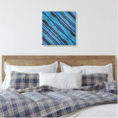 Batik Wavy Stripes Stretched Canvas Print Leinwanddruck (Insitu (Schlafzimmer))
