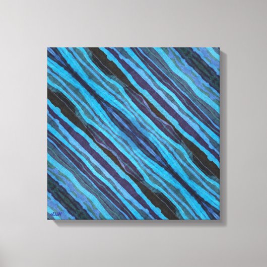 Batik Wavy Stripes Stretched Canvas Print Leinwanddruck (Vorderseite)