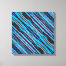 Batik-Welliges-Streifen-Leinwanddruck Leinwanddruck
