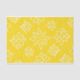 Batik Yellow Floral Tissue Paper Seidenpapier