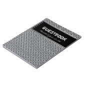 Batika Schwarz-weißes Muster Gästebuch Notizblock (Linke Seite)