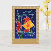 Batiqued Fish Karte (Gelbe Blume)