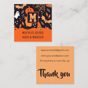 BATKATZEN UND GHOSTEN HALLOWEG QUADRATISCHE VISITENKARTE