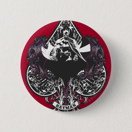 Batman Ace of Spaces Gotisches Wappen Button (Vorderseite)