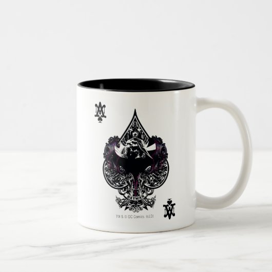 Batman Ace of Spaces Gotisches Wappen Zweifarbige Tasse (Rechts)