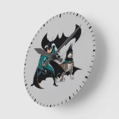 Batman & Ace Runde Wanduhr (Winkel)