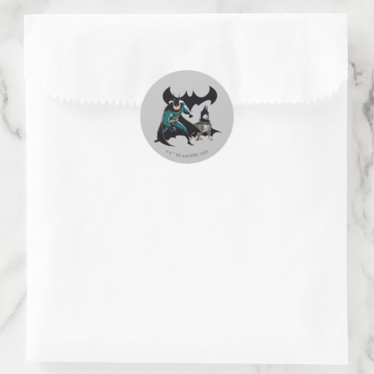 Batman & Ace Runder Aufkleber (Tasche)