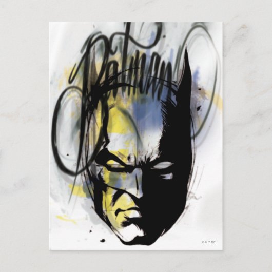 Batman Airbrush Portrait Postkarte (Vorderseite)