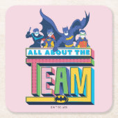 Batman | Alles über das Team Rechteckiger Pappuntersetzer (Vorderseite)