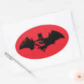 Batman and Gotham Silhouette Bat Logo Ovaler Aufkleber (Umschlag)
