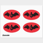 Batman and Gotham Silhouette Bat Logo Ovaler Aufkleber (Blatt)