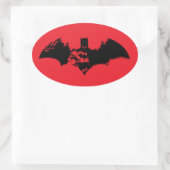 Batman and Gotham Silhouette Bat Logo Ovaler Aufkleber (Tasche)
